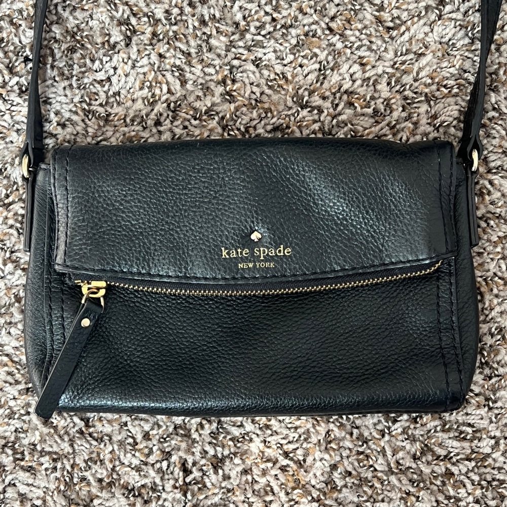 Kate Spade crossbody black leather purse bag